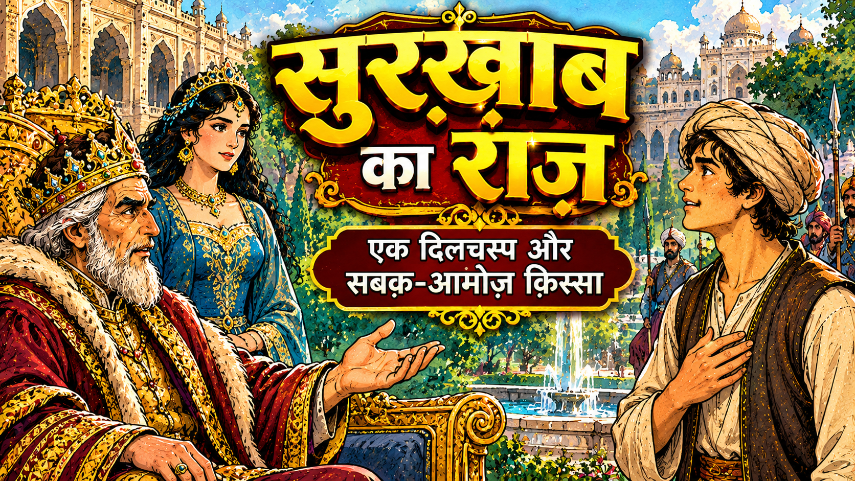 सुरख़ाब का राज़ - बादशाह बुलंद-बख़्त के बाग़ में उड़ता सुरख़ाब का जोड़ा।